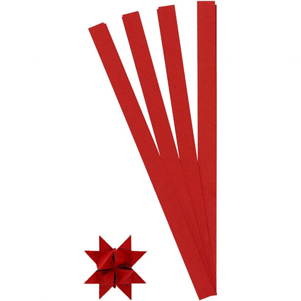 Papierstreifen für Fröbelsterne, rot 15mm, 100 St.
