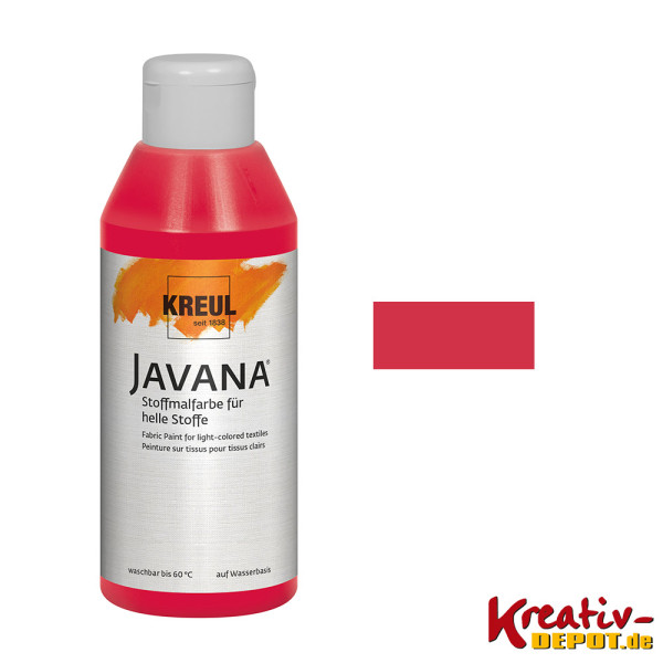 KREUL Javana Stoffmalfarbe für helle Stoffe 250 ml - karminrot