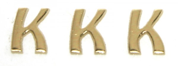 Wachsbuchstaben, 8 mm, 3 Stück, gold, K