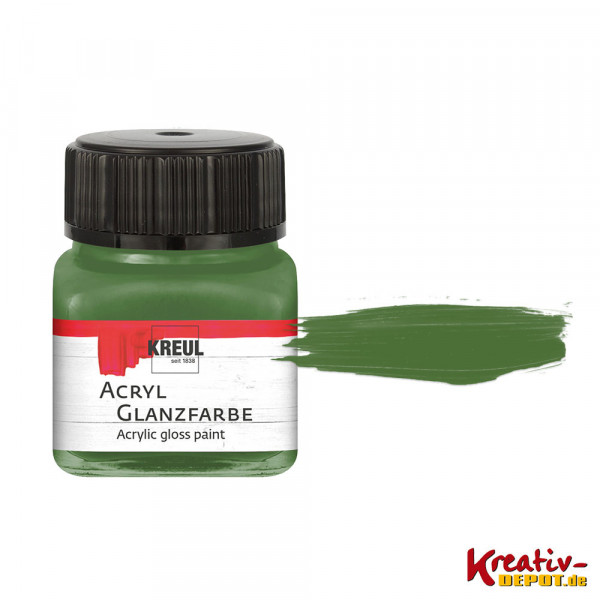 Kreul Acryl-Glanzfarbe, 20 ml, Olivgrün
