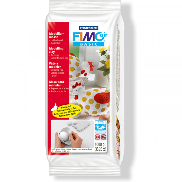 FIMO air BASIC Modelliermasse, lufthärtend, weiß, 1000 g
