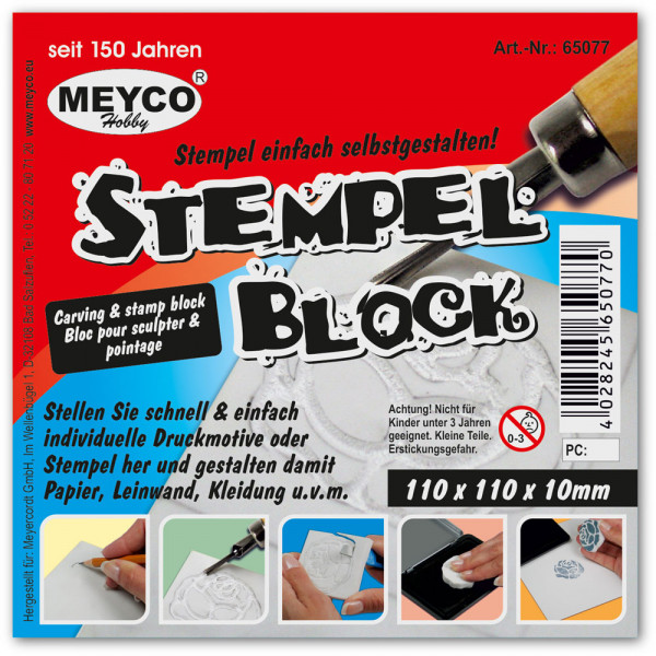 Stempelblock / Stempelgummi, 110 x 110 x10 mm
