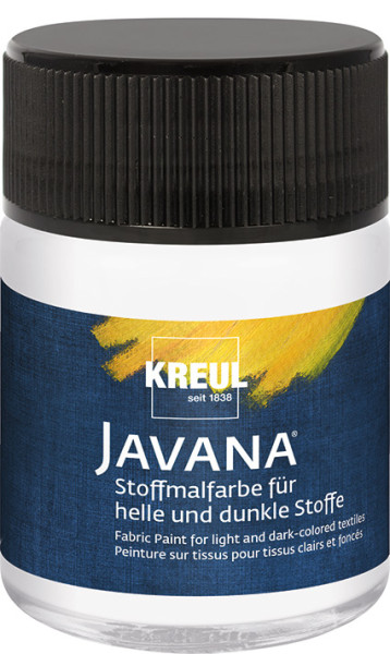 KREUL Javana Stoffmalfarbe für helle und dunkle Stoffe 50 ml, Weiß