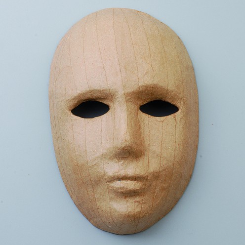 Maske Gesicht, aus Pappmaché, 21,5 x 13,5 cm