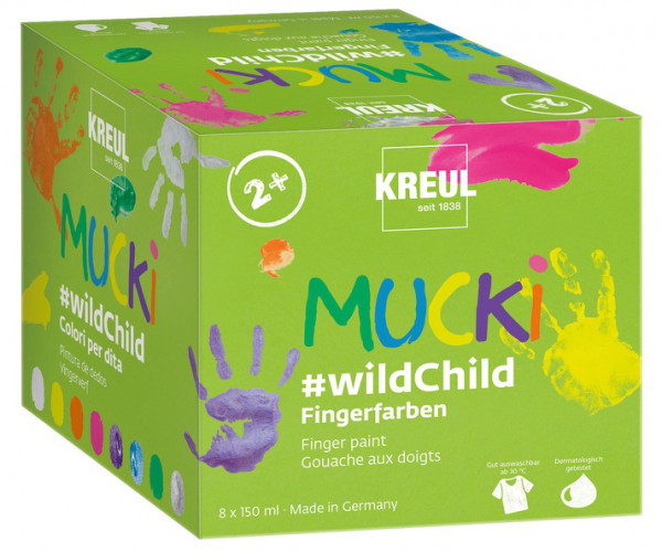 Kreul MUCKI Fingerfarben Premium-Set #wildChild, 8x150 ml