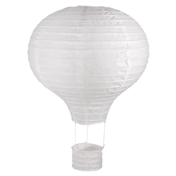 Papierlampion Heißluftballon, 30cm ø, weiß