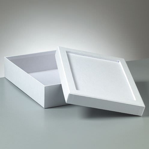 Passepartout-Box Rechteck, weiß, Pappmaché, 20x15x6 cm
