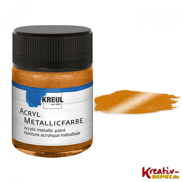 Kreul Acryl-Metallicfarbe, 50 ml, Metallic-Goldbronze