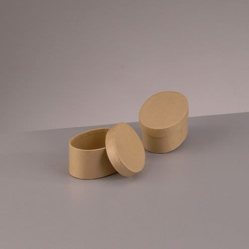 Box mini Oval, aus Pappmaché, 7,5 x 6 x 4 cm