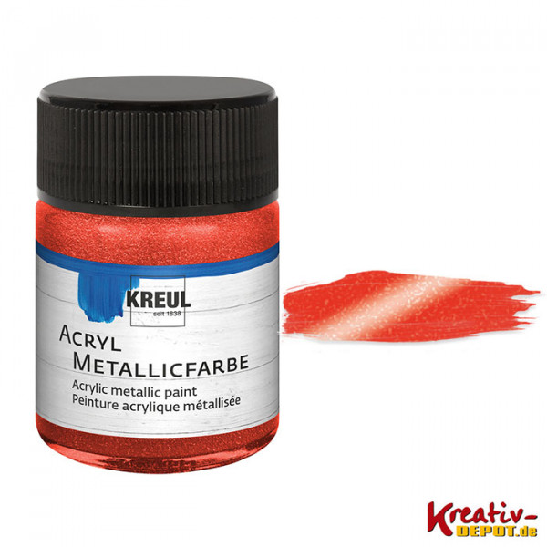 Kreul Acryl-Metallicfarbe, 50 ml, Metallic-Rot