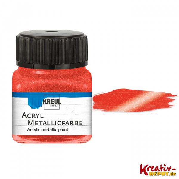 Kreul Acryl-Metallicfarbe, 20 ml, Metallic-Rot