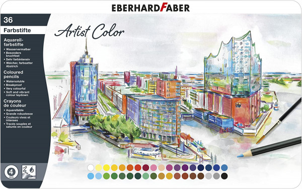 Eberhard Faber - 36 runde Artist Color Aquarellstifte