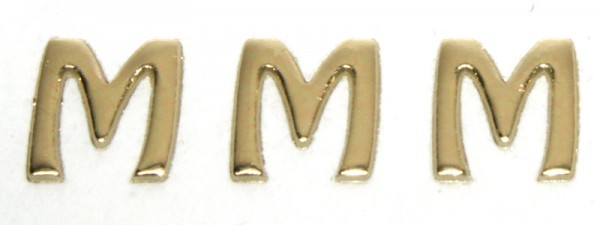 Wachsbuchstaben, 8 mm, 3 Stück, gold, M