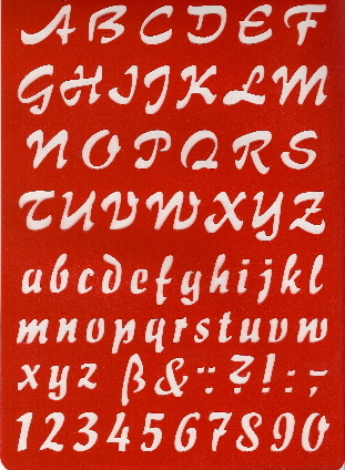 Schablonen Schrift ABC Alphabet Buchstaben Schreibschrift 2