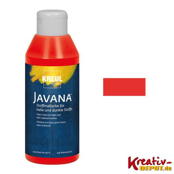 KREUL Javana Stoffmalfarbe für helle und dunkle Stoffe 250 ml - rot