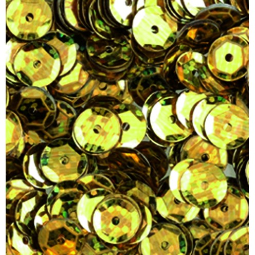 Pailletten, rund, gewölbt, 6 mm, 5g, gold hologramm