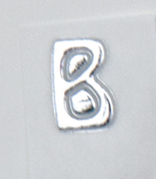 Wachsbuchstaben, 8 mm, 3 Stück, silber, B
