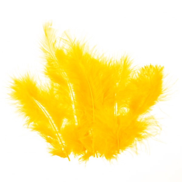 Marabufedern, ca. 10 cm, 20 St, gelb
