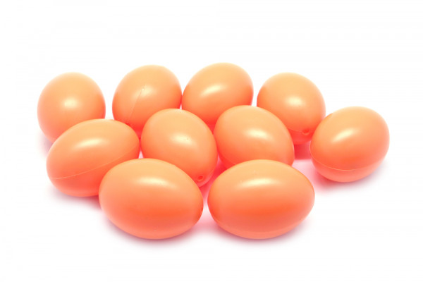 Kunststoff-Eier / Plastikei, 6 cm, 10 Stück, apricot
