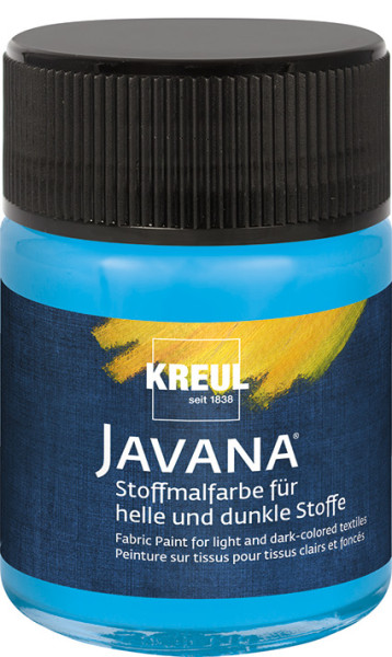 KREUL Javana Stoffmalfarbe für helle und dunkle Stoffe 50 ml, Hellblau