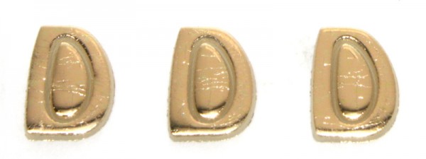 Wachsbuchstaben, 8 mm, 3 Stück, gold, D