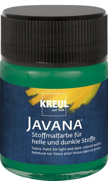 KREUL Javana Stoffmalfarbe für helle und dunkle Stoffe 50 ml, Dunkelgrün