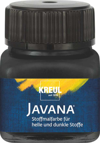 KREUL Javana Stoffmalfarbe für helle und dunkle Stoffe 20 ml, Schwarz