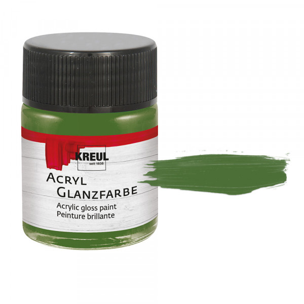 Kreul Acryl-Glanzfarbe, 50 ml, Olivgrün