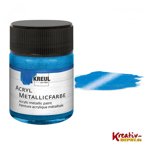 Kreul Acryl-Metallicfarbe, 50 ml, Metallic-Blau