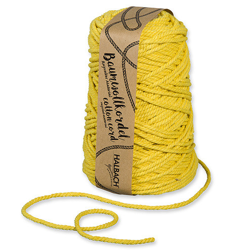 Baumwollkordel, 5 mm, 500 g / ca. 80 m, gelb