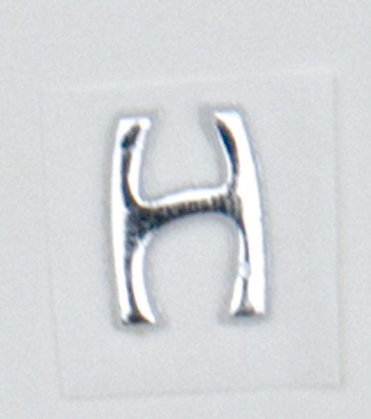 Wachsbuchstaben, 8 mm, 3 Stück, silber, H