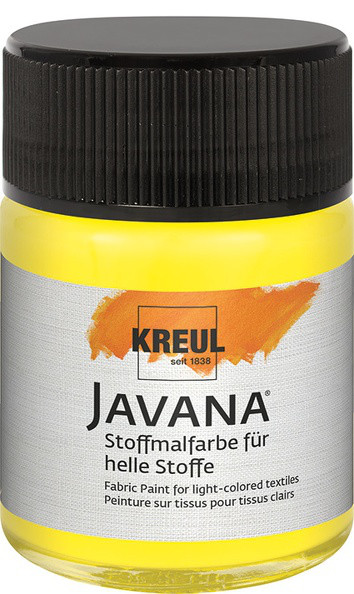 KREUL Javana Stoffmalfarbe für helle Stoffe, 50 ml, Citron