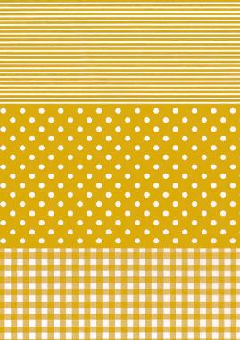543 Gelb Streifen Punkte Karo Design Bastelpapier 3er Pack DecoPatch Papier Nr 