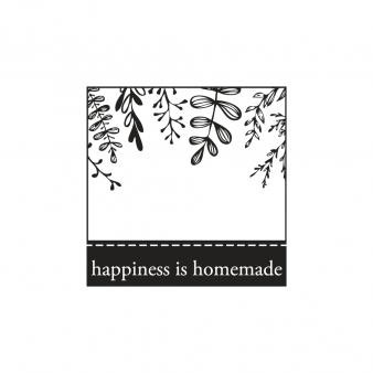 Stempel, aus Holz, 5x5 cm, happiness is homemade