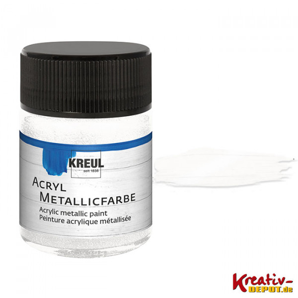 Kreul Acryl-Metallicfarbe, 50 ml, Perlmutt-Weiß