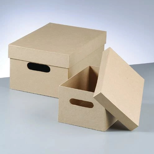 Boxen-Set Stapelbox, aus Pappmaché, 2-teilig