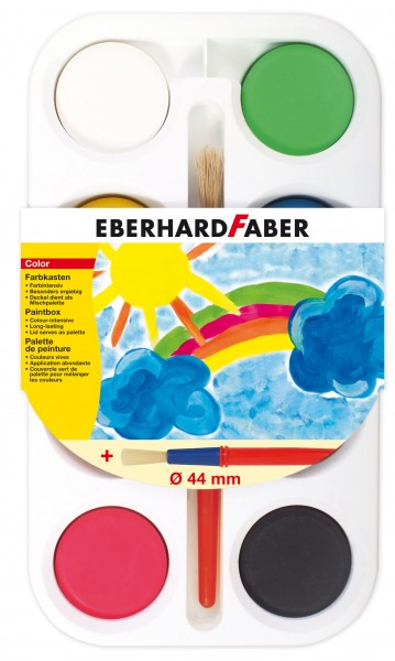 EBERHARD FABER Farbkasten, 8 Farbtabletten, Ø 44 mm