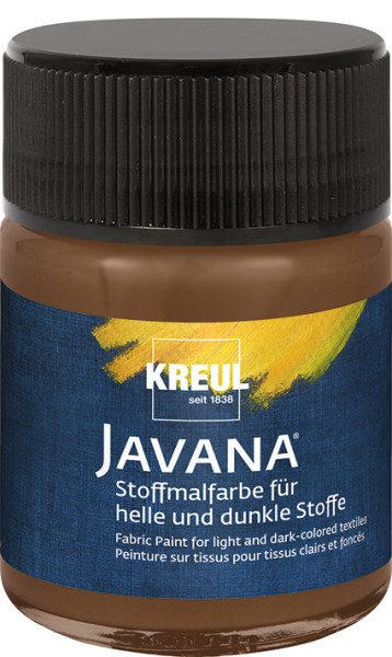 KREUL Javana Stoffmalfarbe für helle und dunkle Stoffe 50 ml, Rehbraun