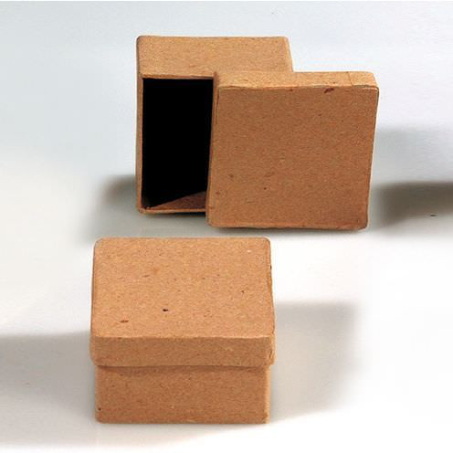 Box mini Quadrat, aus Pappmaché, 6,5-7 x 4 cm