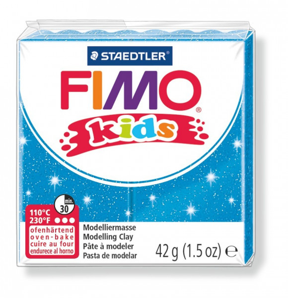 FIMO kids, Modelliermasse, 42 g, glitter blau