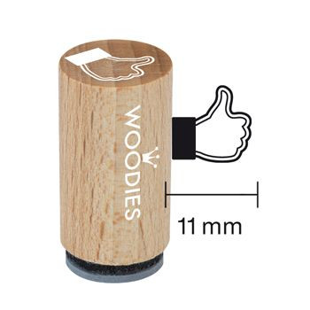 Woodies Mini Holzstempel, Ø 15 mm, Facebook-Daumen
