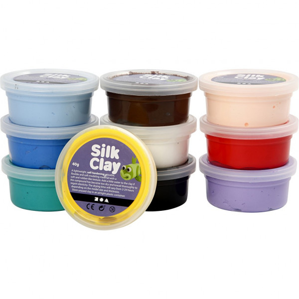 Silk Clay Set, sortierte Farben - 10 x 40g