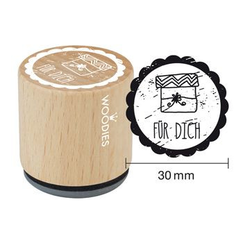 Woodies Holzstempel, Ø 30 mm, Für Dich