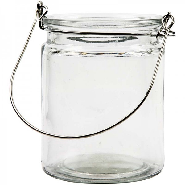 Glas-Laterne, 8x10cm, mit Drahtbügel