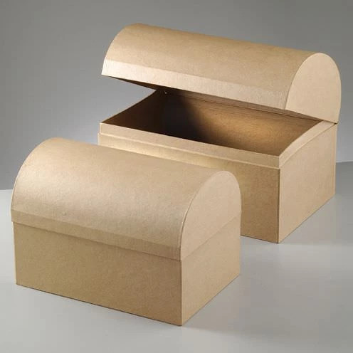 Boxen-Set Schatztruhen, aus Pappmaché, 2-teilig