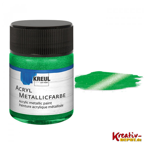 Kreul Acryl-Metallicfarbe, 50 ml, Metallic-Grün