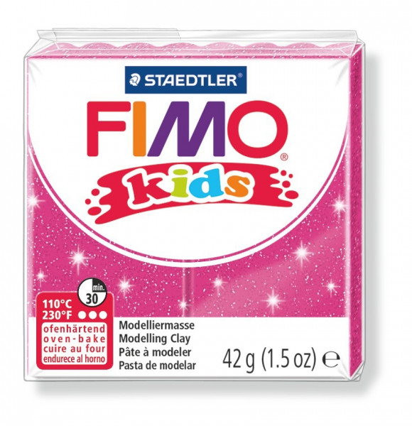 FIMO kids, Modelliermasse, 42 g, glitter pink