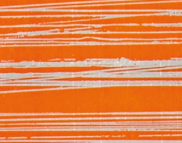 Verzierwachsplatte, silber gestreift, 200x100x0,5mm, orange