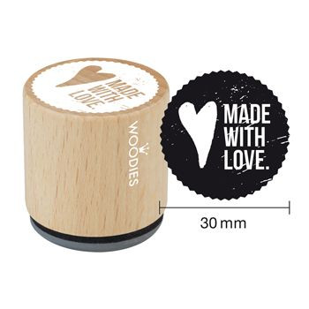 Woodies Holzstempel, Ø 30 mm, Made with Love