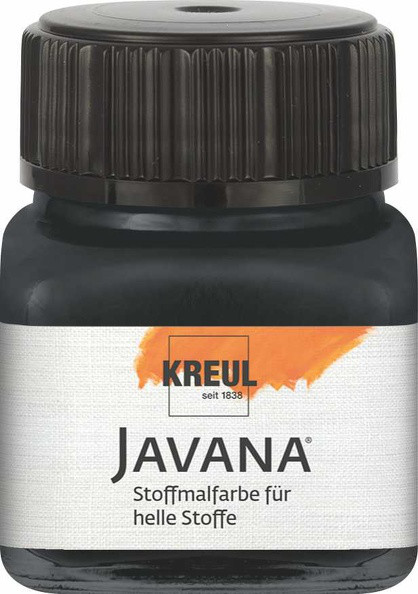 KREUL Javana Stoffmalfarbe für helle Stoffe, 20 ml, Schwarz